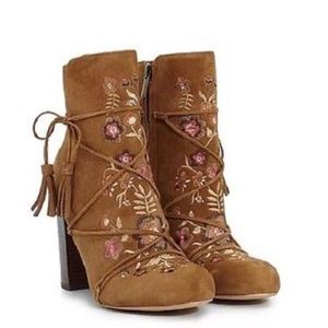SAM EDELMAN Embroidered Winnie Ankle Boots